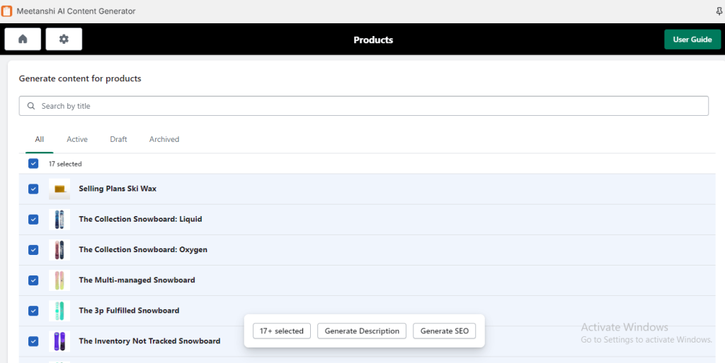 AI to Update Title & Meta Descriptions.