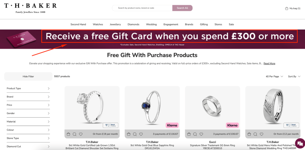 Spend-threshold gifts.