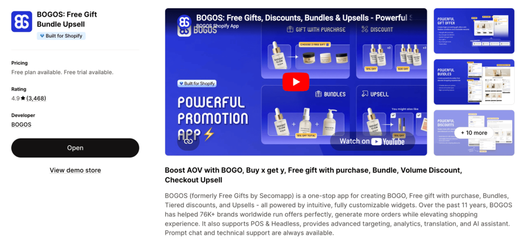 BOGOS: Free Gift Bundle Upsell.