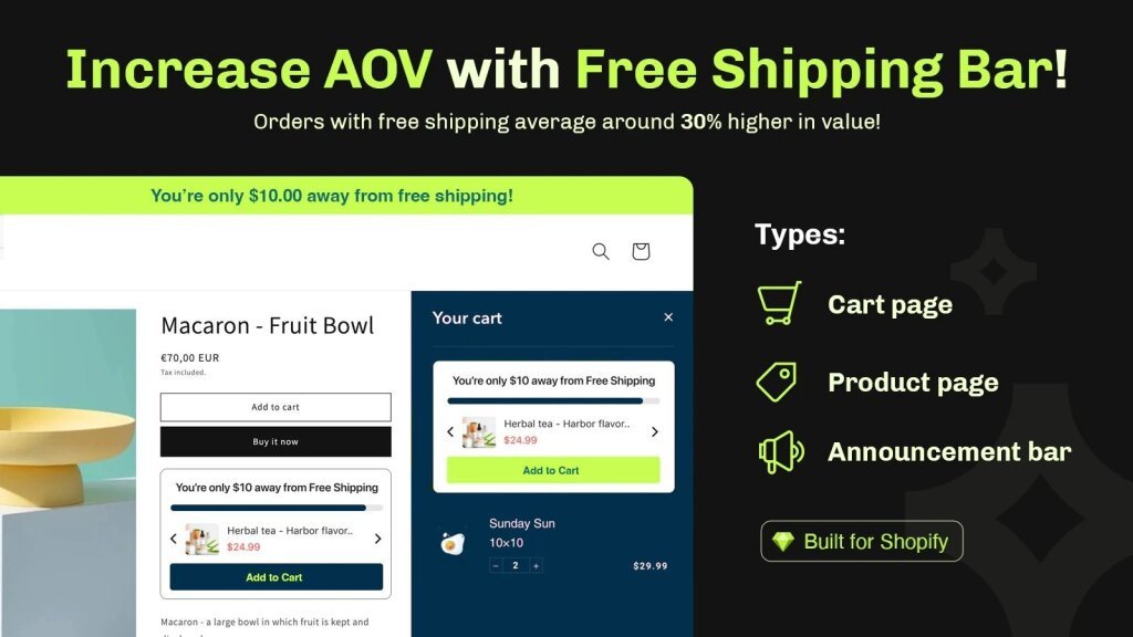 Best shopify black friday apps free shipping bar.