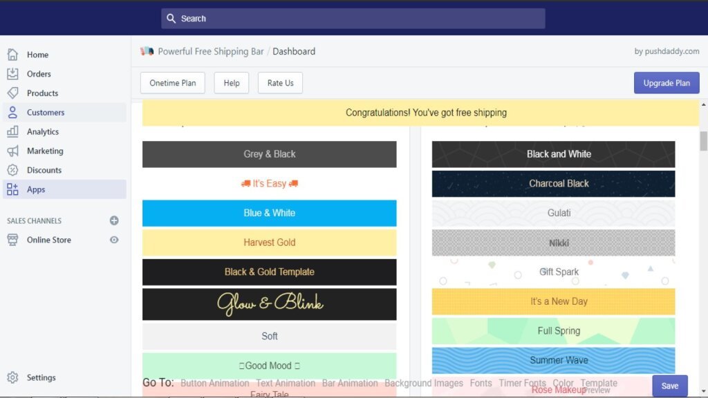 Powerful Free Shipping Bar.
