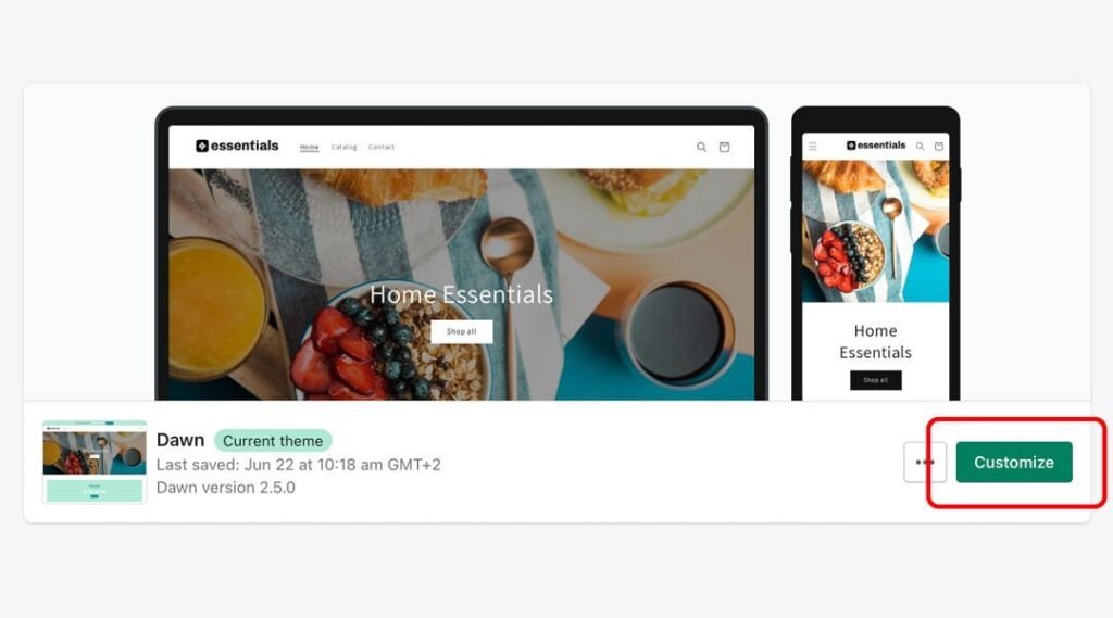 Customize shopify theme.