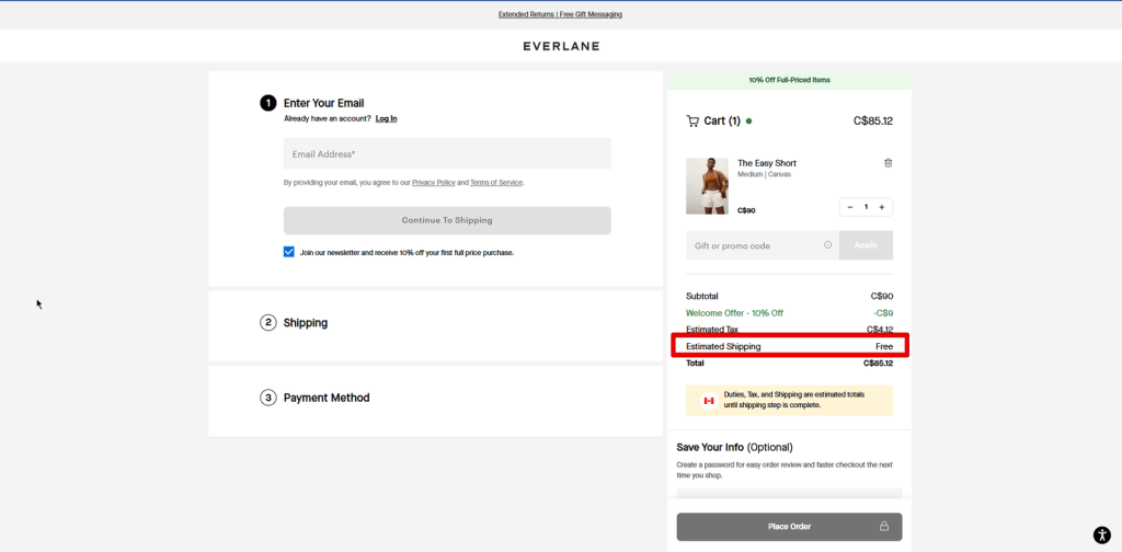 Example: Everlane.