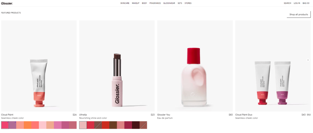 Example: Glossier.