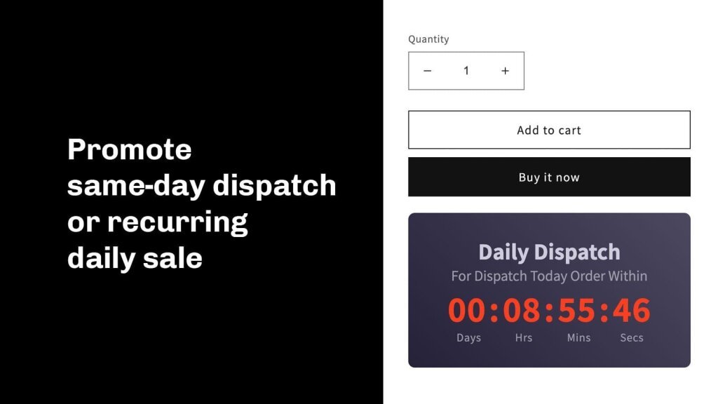Promote same day dispatch.