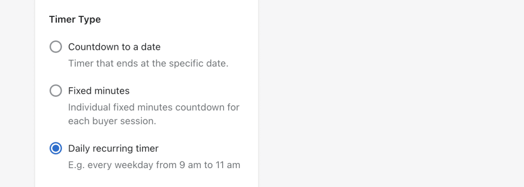 Daily recurring timer.
