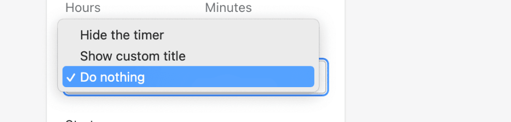 What to do once timer ends.