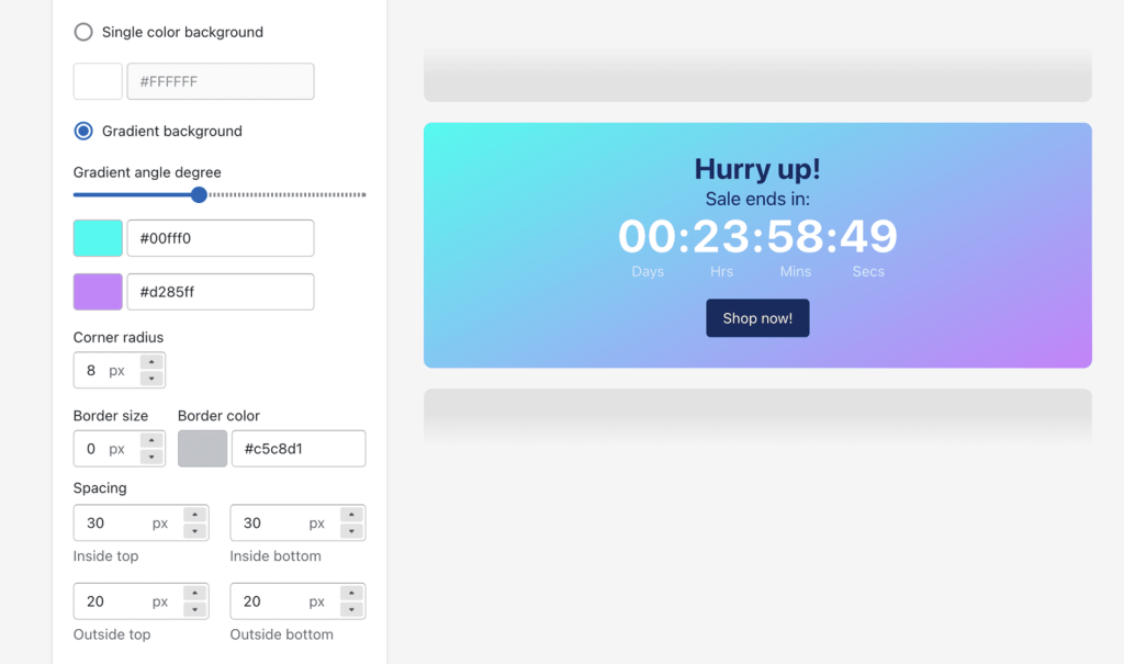 Edit landing page countdown timer.