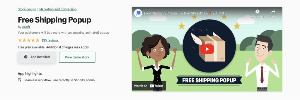 Shopify Free Shipping Popup.