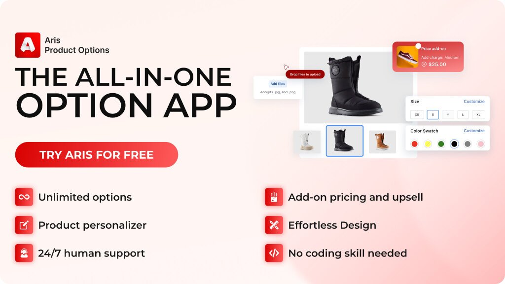 Aris Product Options banner.
