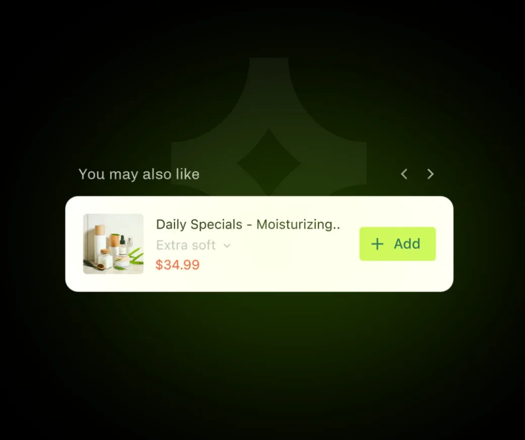 A You may also like carousel offering a moisturizer with an Add button