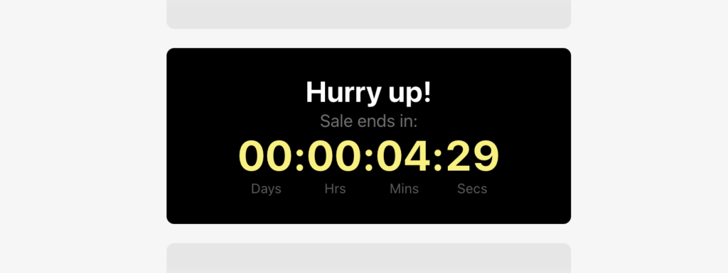 countdown timer increases urgency