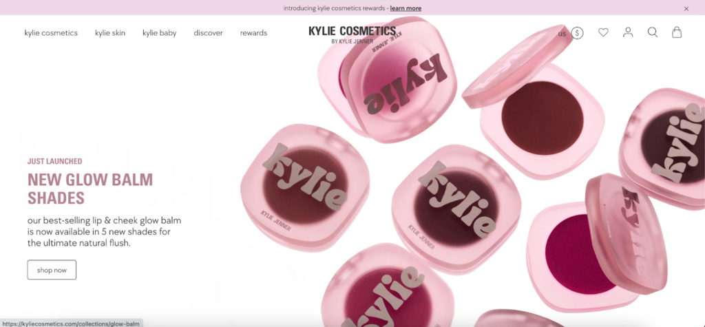 Rotating Announcement Bar by Kylie Cosmetics