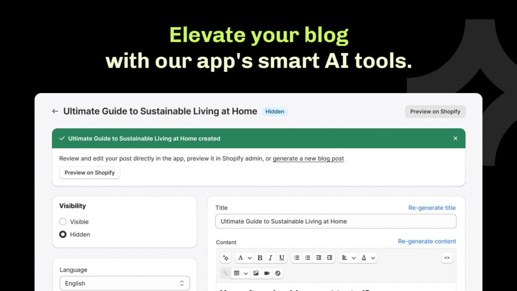 smart Shopify ai blog tools