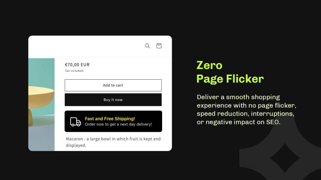 shopify ab testing with zero page flicker