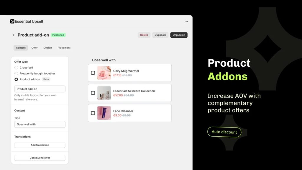 product addons