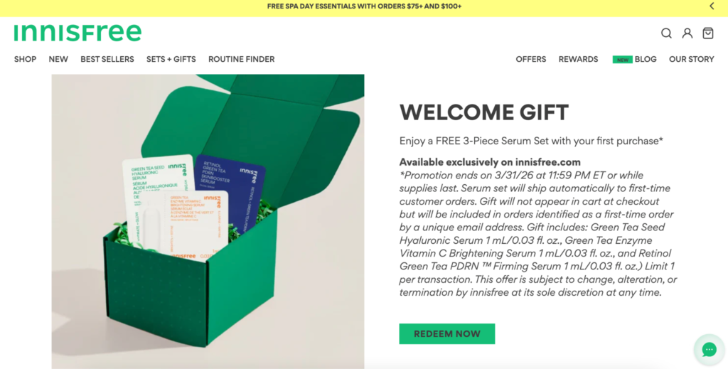 Limited-time or seasonal gifts