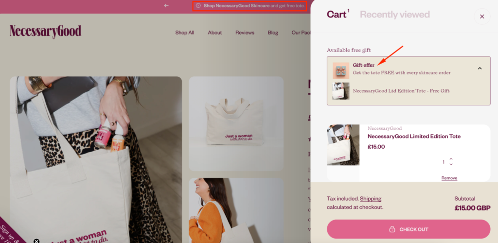 Product-specific gifts