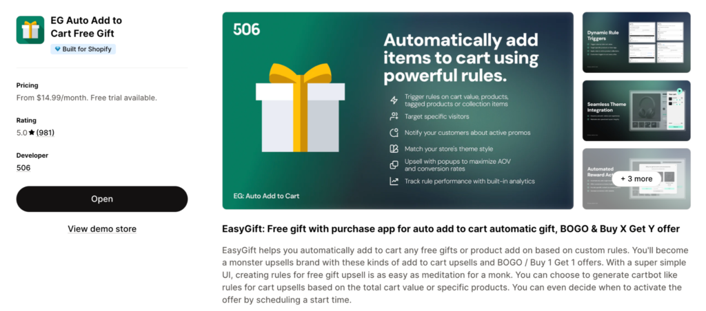 EG Auto Add to Cart Free Gift